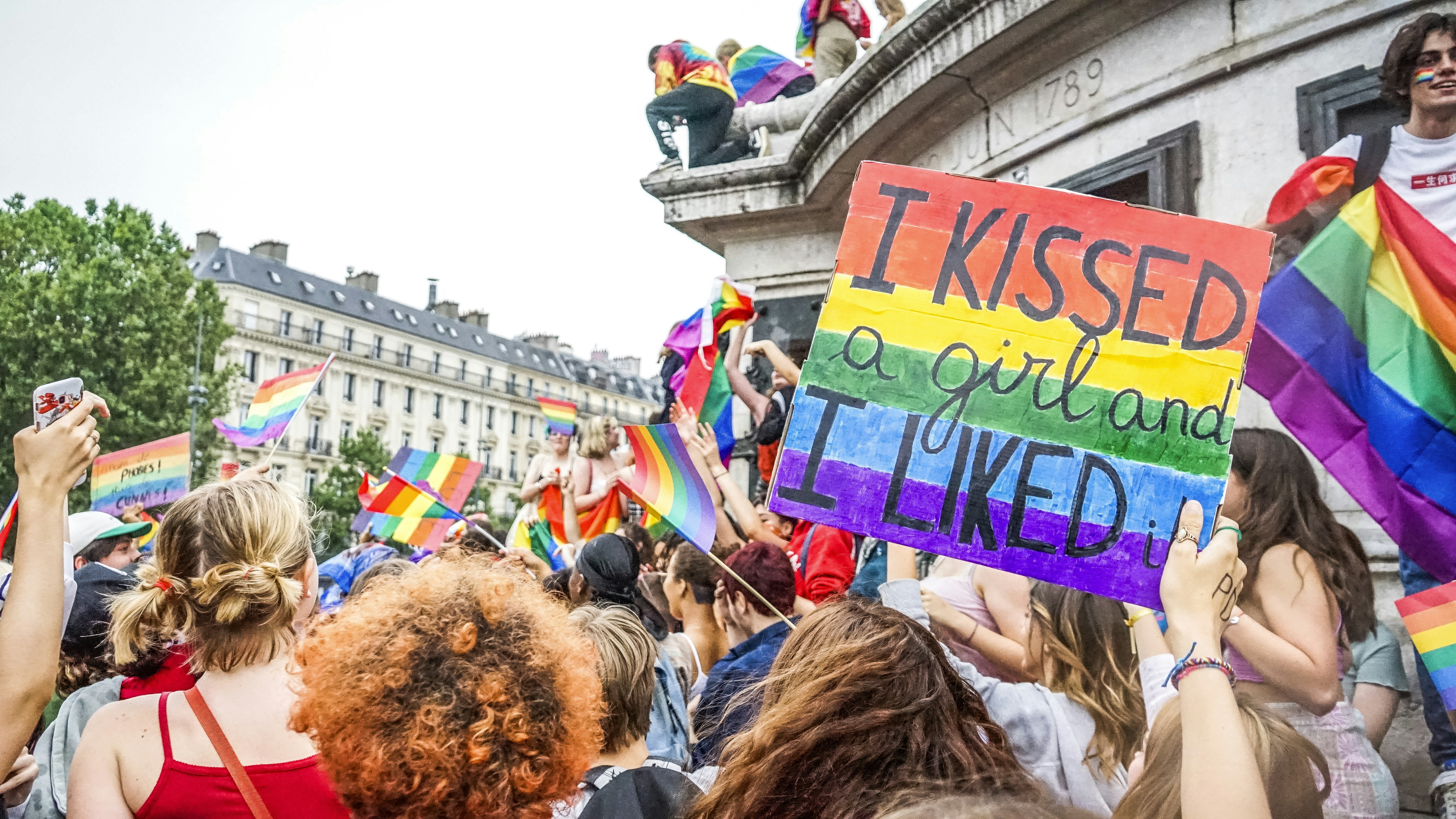 Around 30,000 people participated for the Gay Pride march organized by the Inter-LGBT on 26 June 2021. The gay pride march started in the suburbs, in Pantin (Seine-Saint-Denis) for the first time since 1977. In a festive atmosphere, without mask or social distancing, thousands of young people have tasted a semblance of life before, despite a gloomy weather, Paris, France.