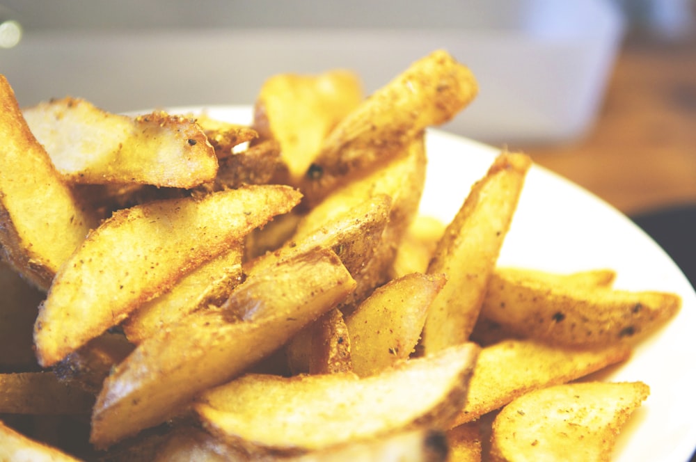 potato fries on white ceramic plate