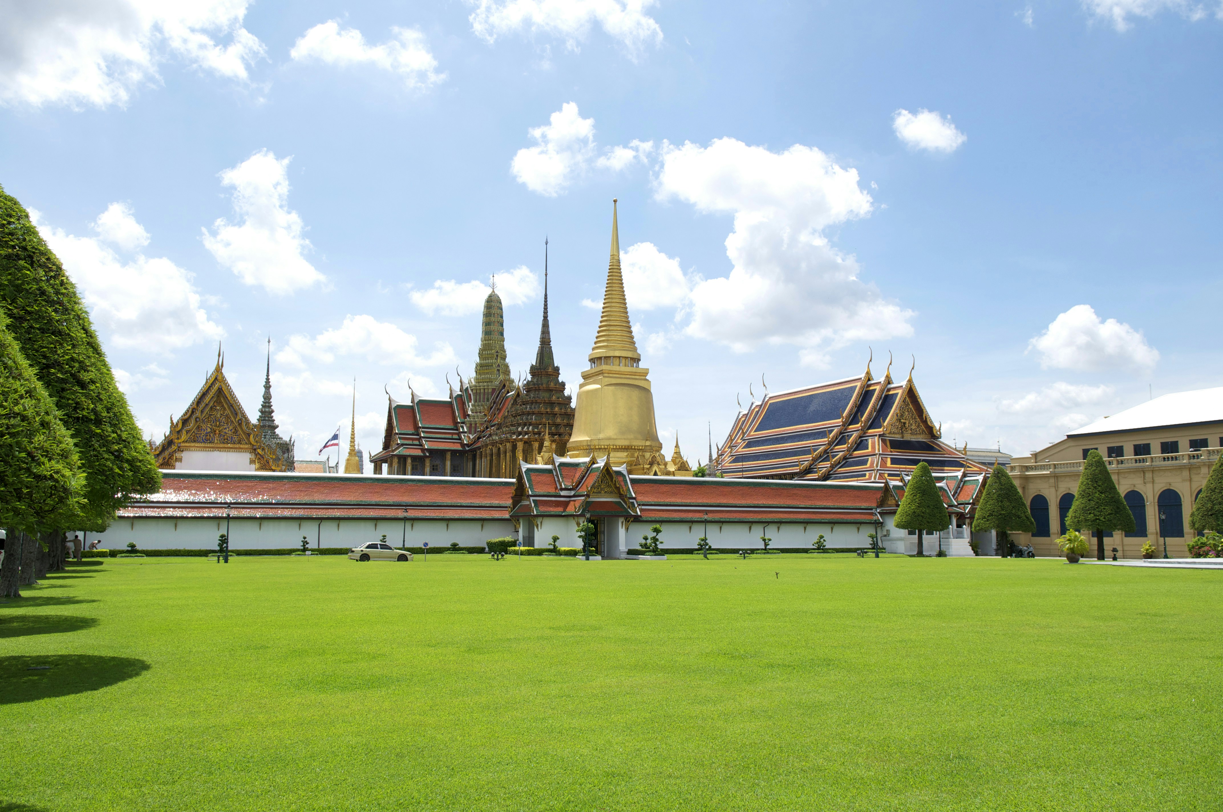 Bangkok Grand Palace temple complex with golden spires and traditional Thai architecture