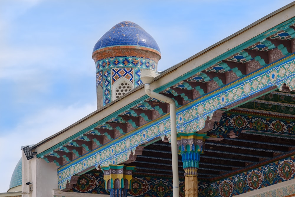 white and blue dome building