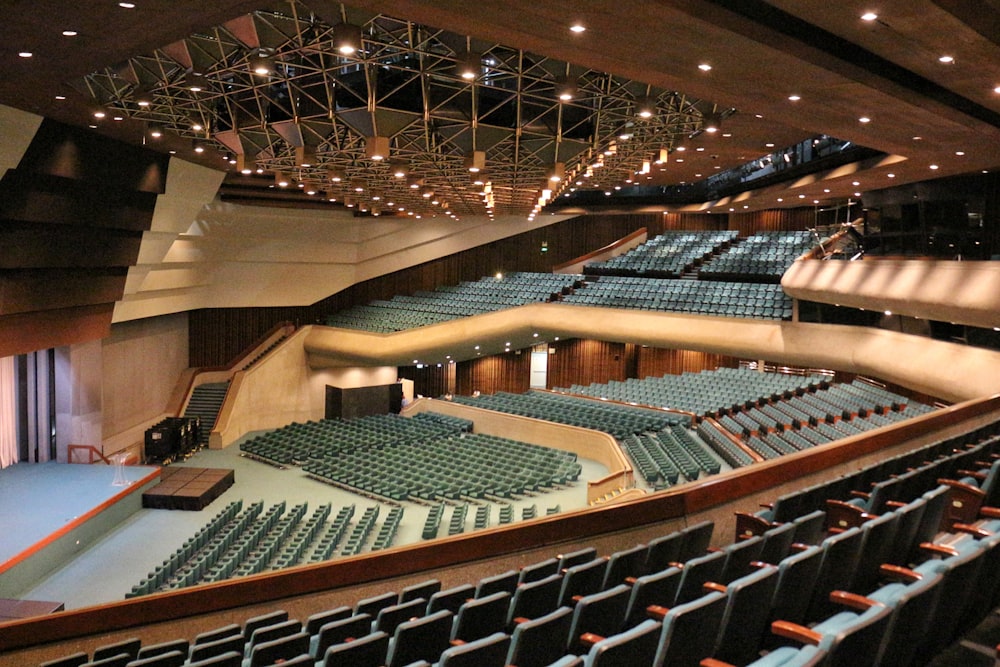 green and brown stadium interior