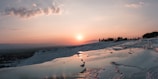 A beautiful view of the thermal park at sunset.
