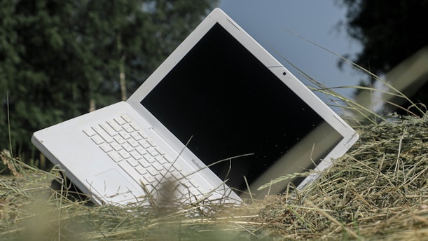 white ipad on white keyboard