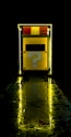 yellow and black door with yellow light