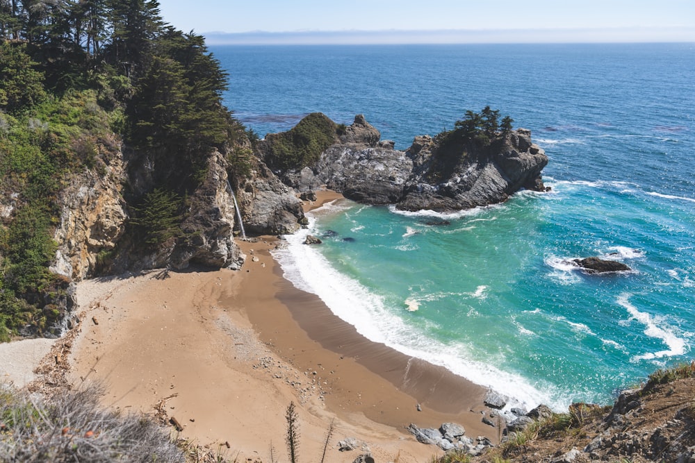 aerial view of beach during daytime