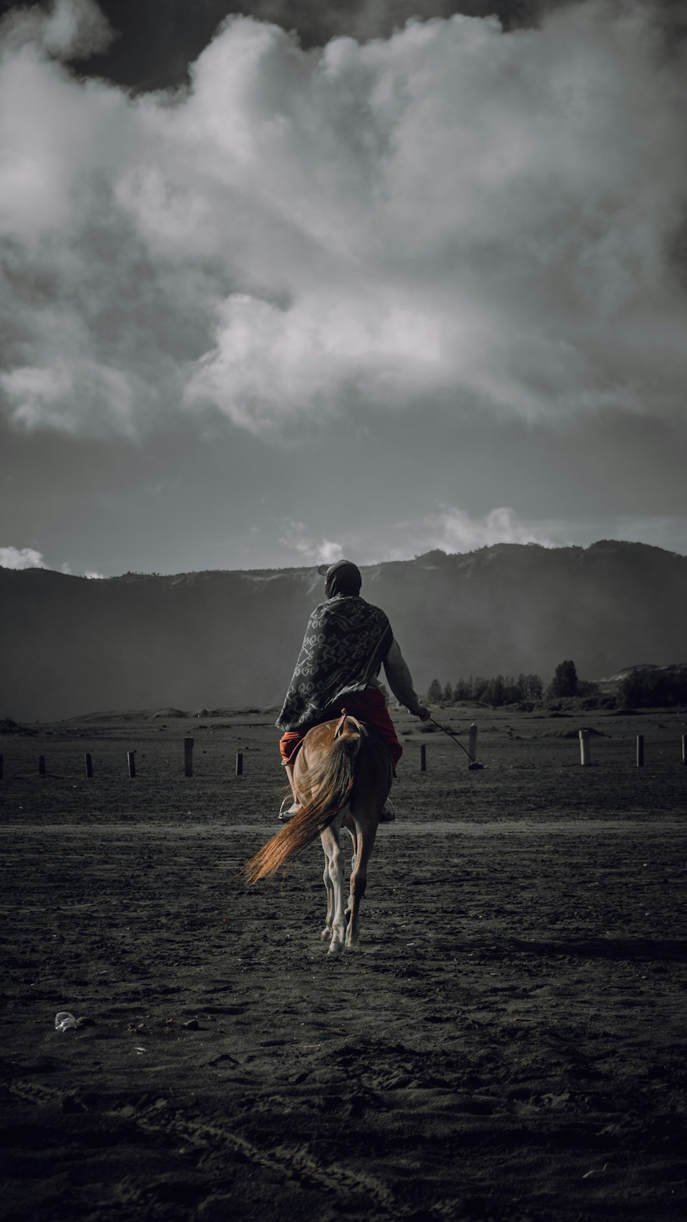 hombre montando caballo marrón en el campo de hierba verde bajo el cielo nublado durante el día