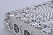 Close-up of a sleek MS structure showcasing precise fabrication work.