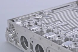 Close-up of a sleek MS structure showcasing precise fabrication work.