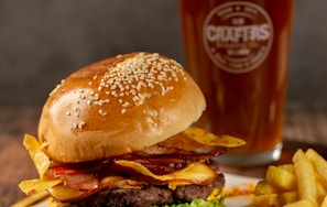 burger with fries and coca cola cup