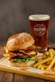 burger with fries and coca cola cup