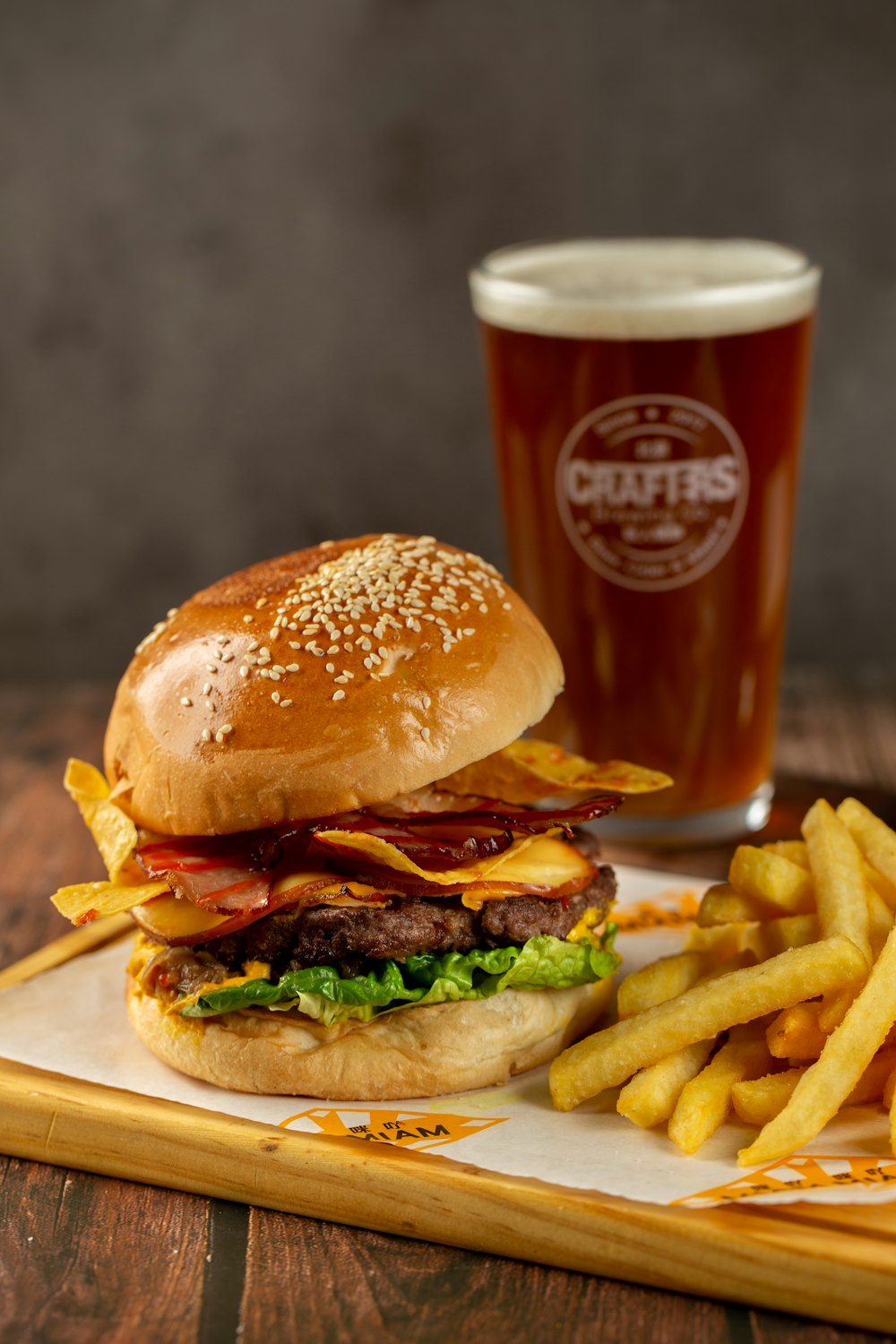 burger with fries and coca cola cup