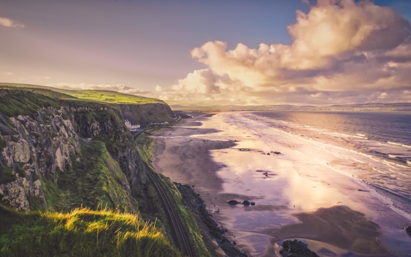 Wild Atlantic Way coastal road with dramatic sea cliffs in Donegal