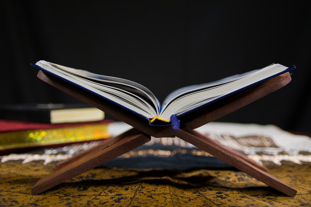 brown book on brown wooden table