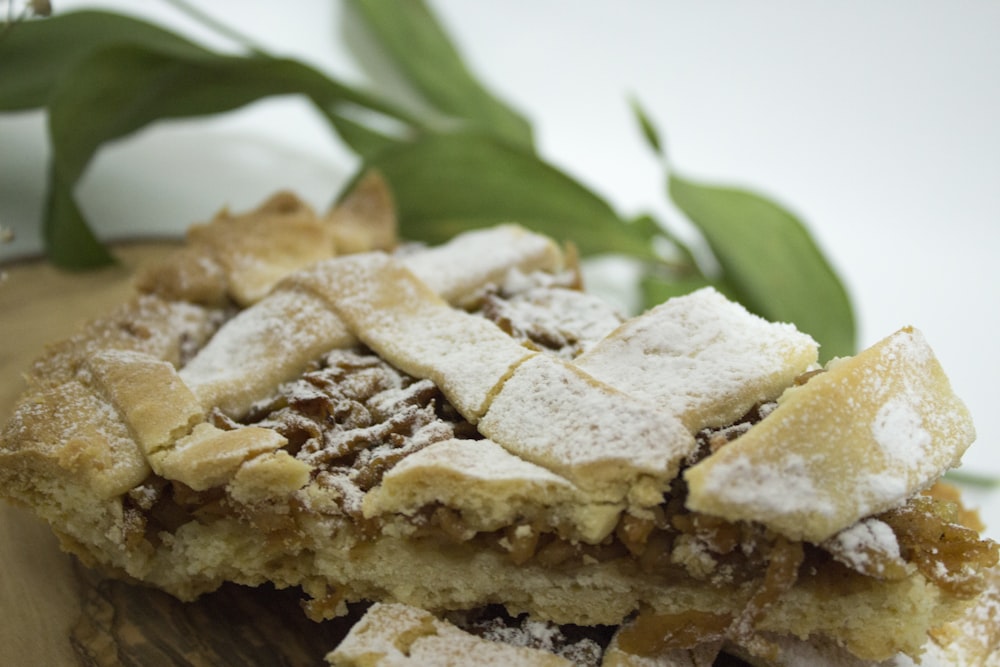 brown pastry on white ceramic plate