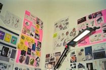 assorted stickers on white wall