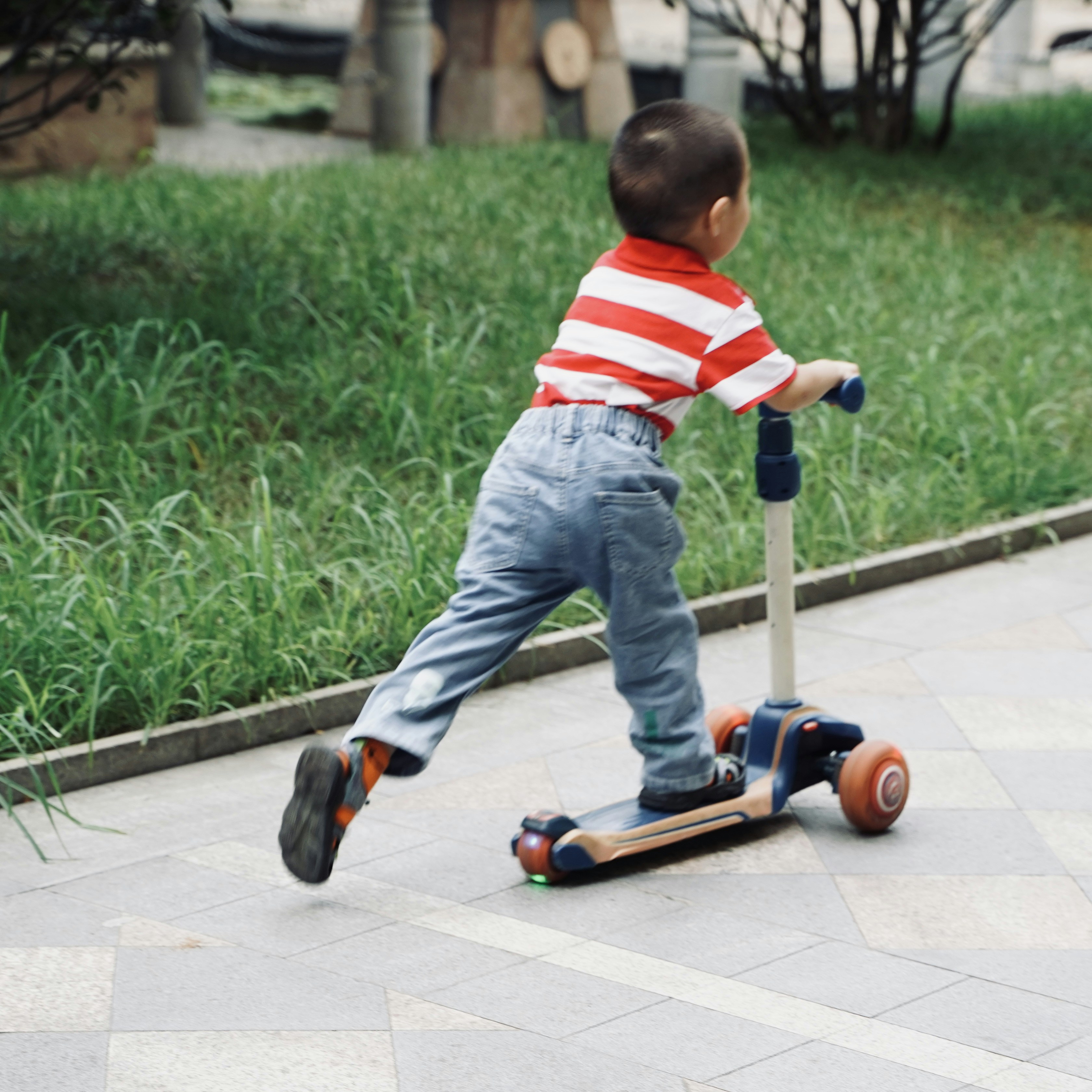 A child playing skateboard