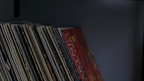A collection of classic vinyl records arranged aesthetically.