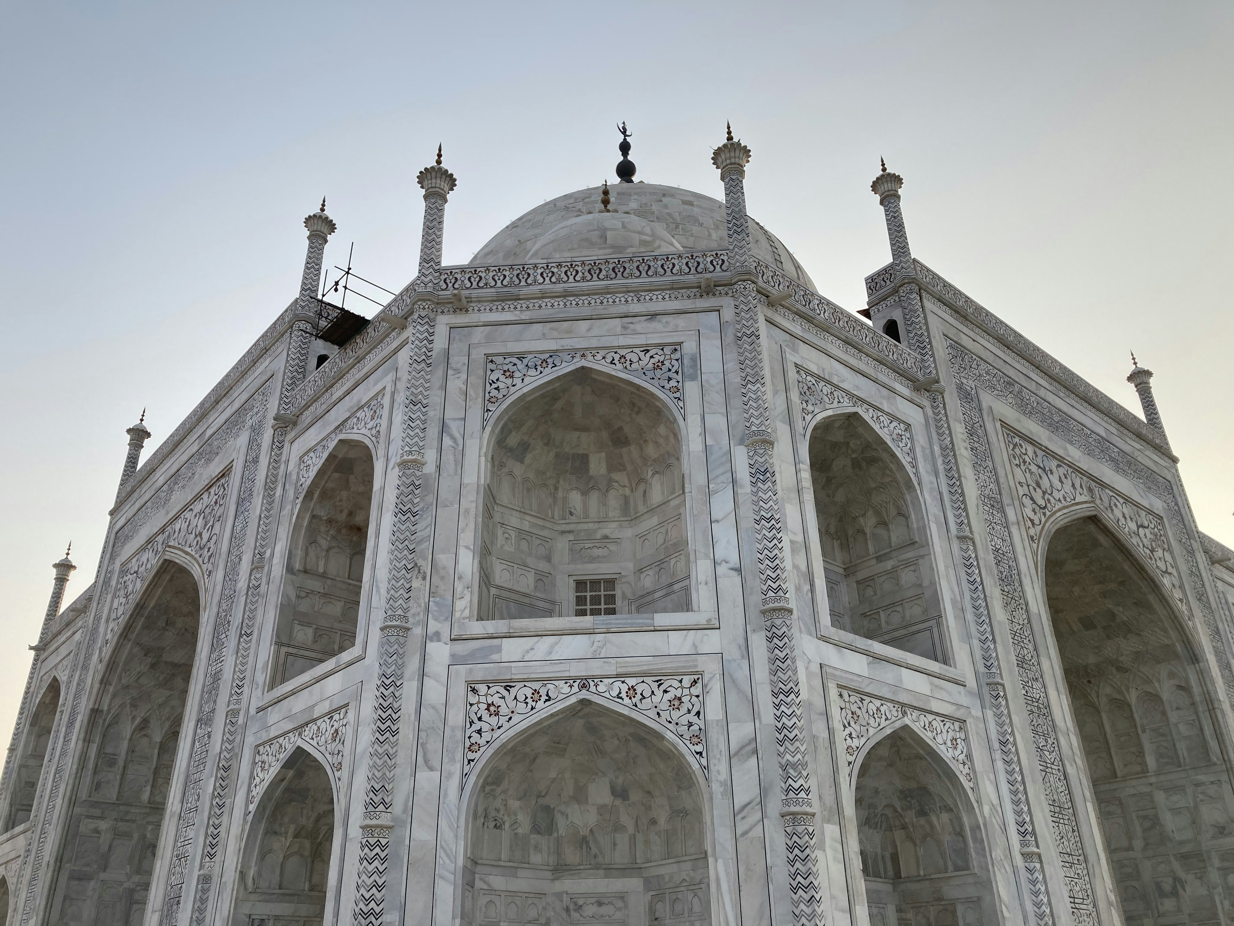 Taj Mahal is one of the seven wonders of the world. It’s built using different types of marble stones brought from various parts of the world.