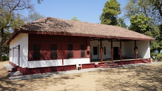 red and white concrete building