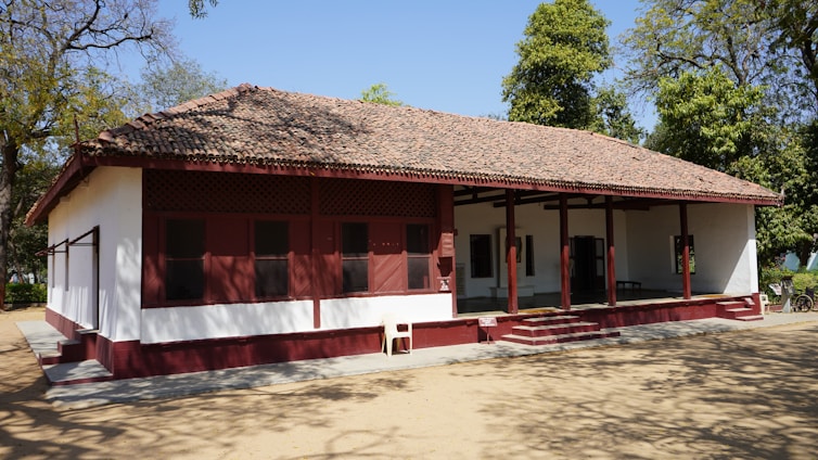 red and white concrete building