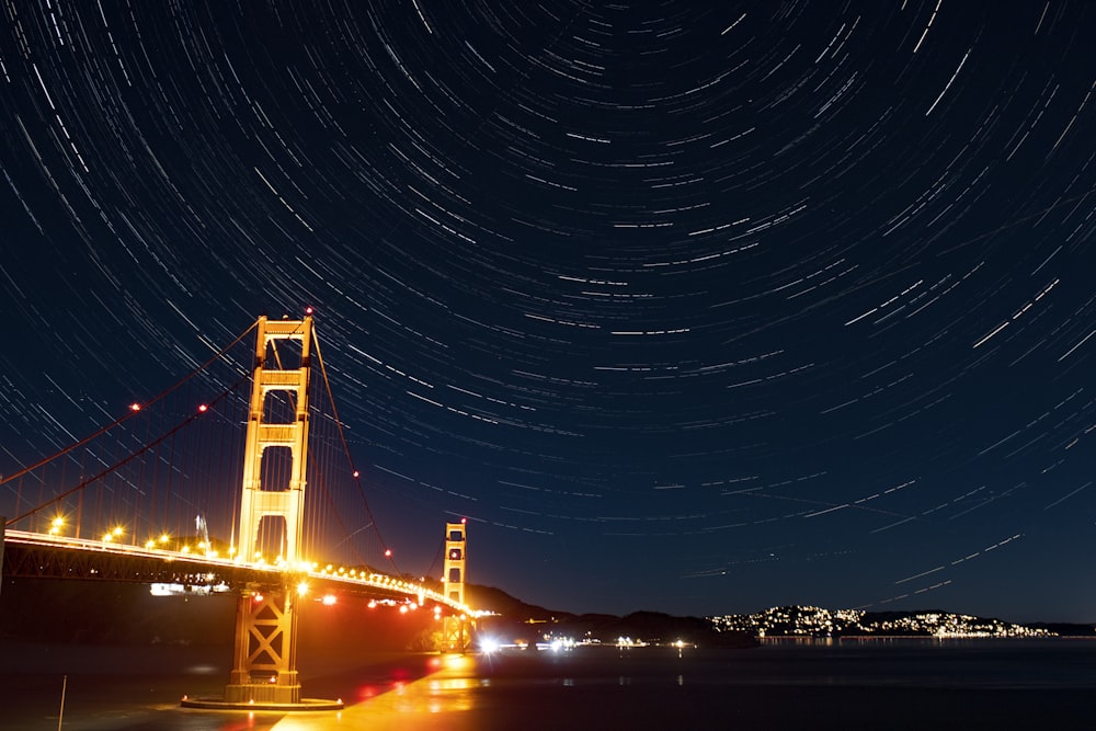 golden gate bridge during night time