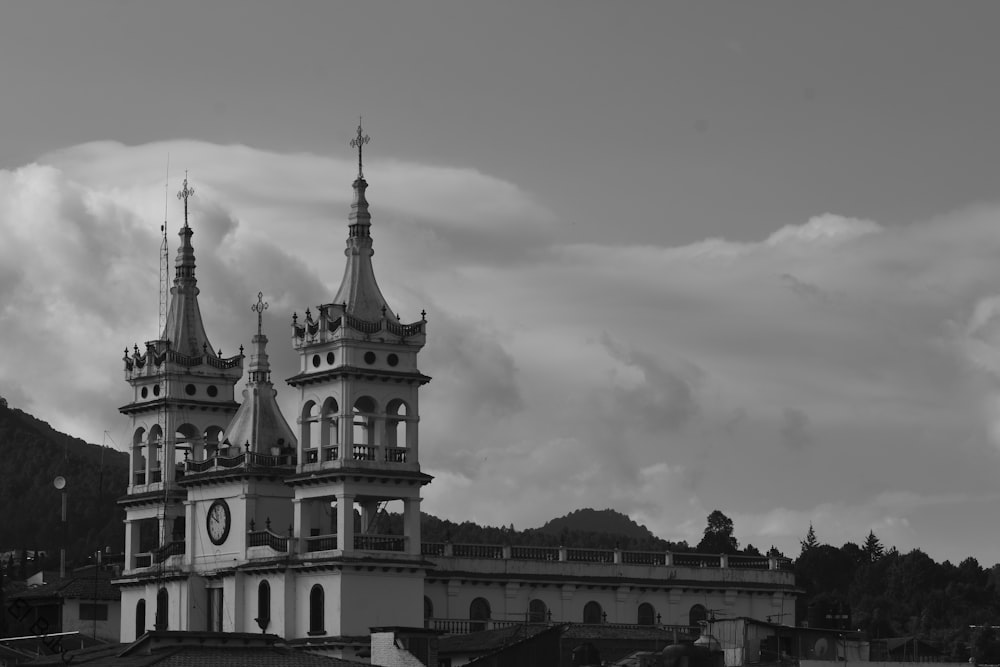 grayscale photo of concrete building