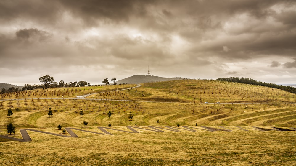 green grass field under cloudy sky during daytime