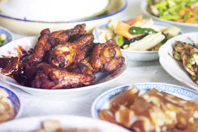 cooked food on white ceramic plate