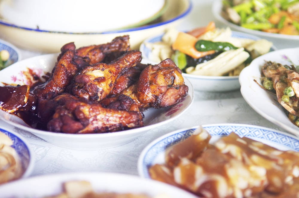 cooked food on white ceramic plate