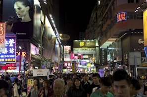 A vibrant city street filled with Gen Z influencers.