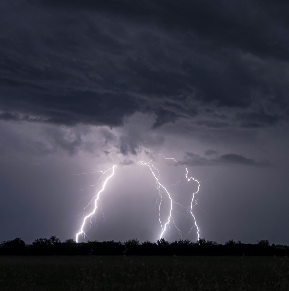 lightning strike on the sky