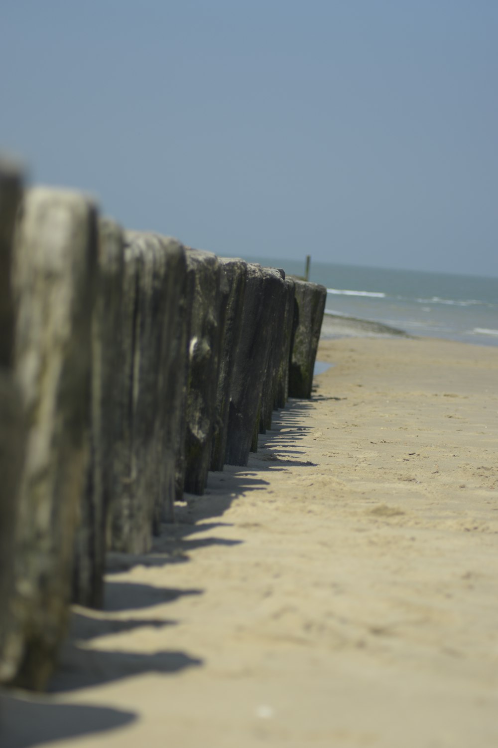 gray wooden fence on beach during daytime