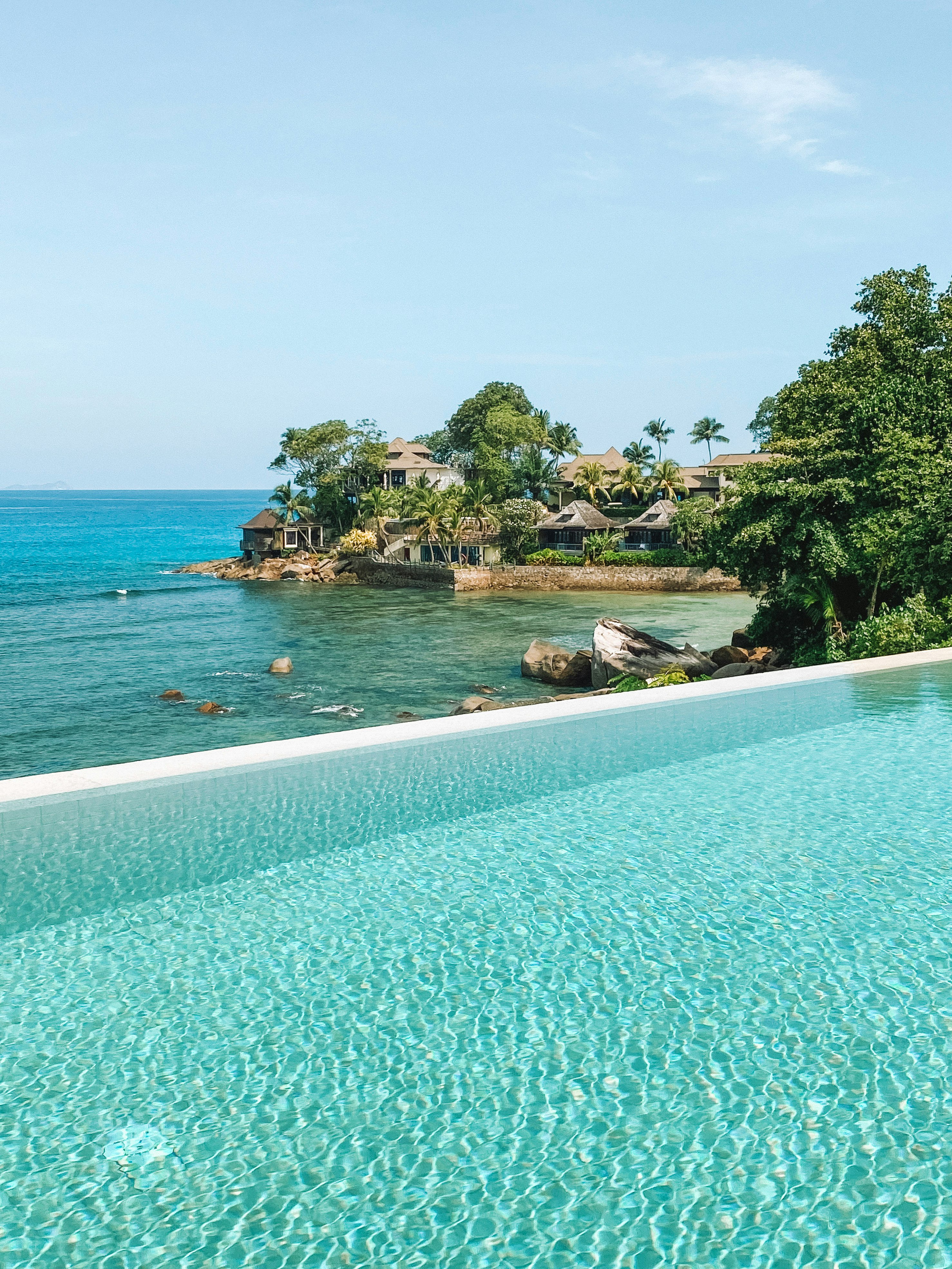 Fantastic beach view in Victoria, Beau Vallon, Seychelles.