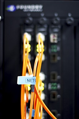 yellow LAN cables