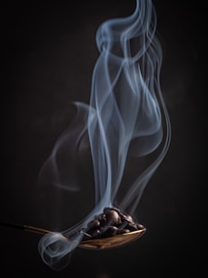 white smoke in brown basket