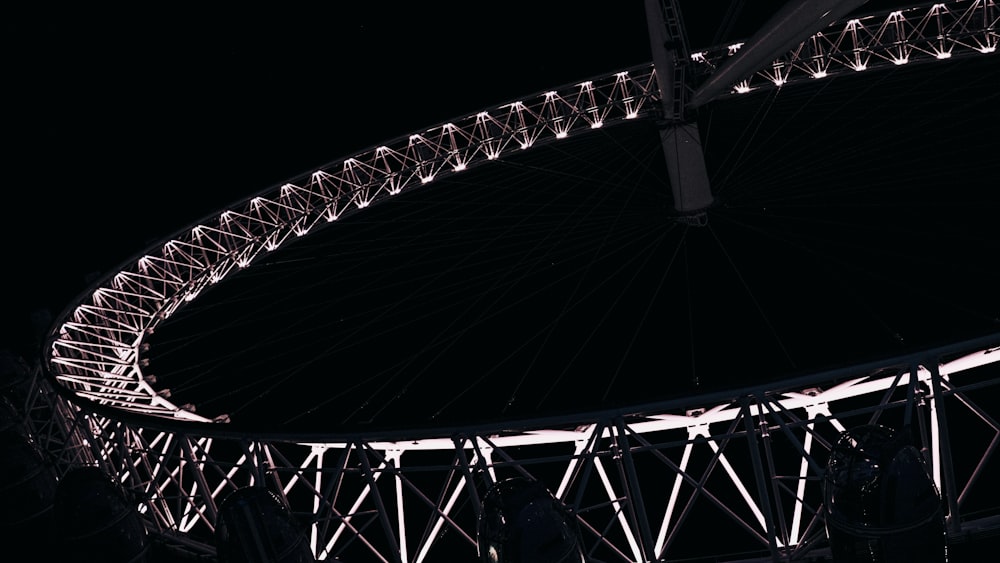 white and black ferris wheel during night time