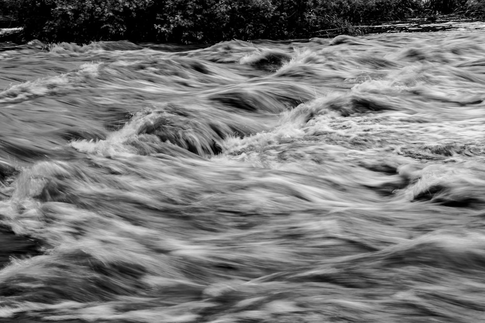 foto em tons de cinza de ondas de água