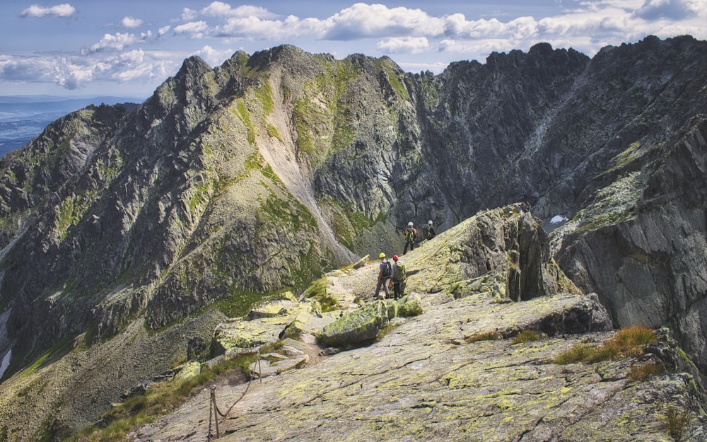 people hiking on mountain during daytime