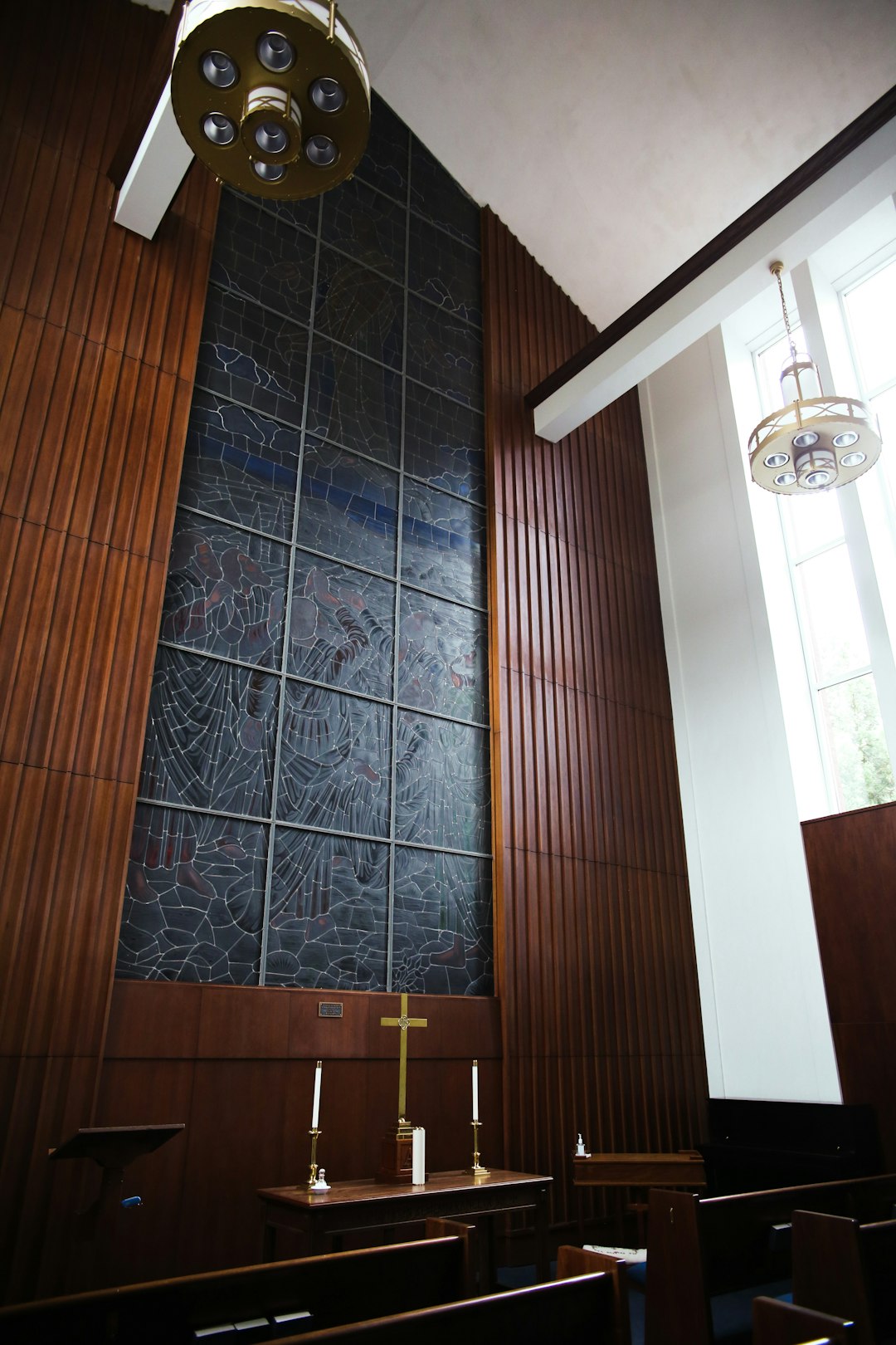 brown wooden door with glass