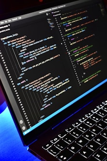 black and white laptop computer