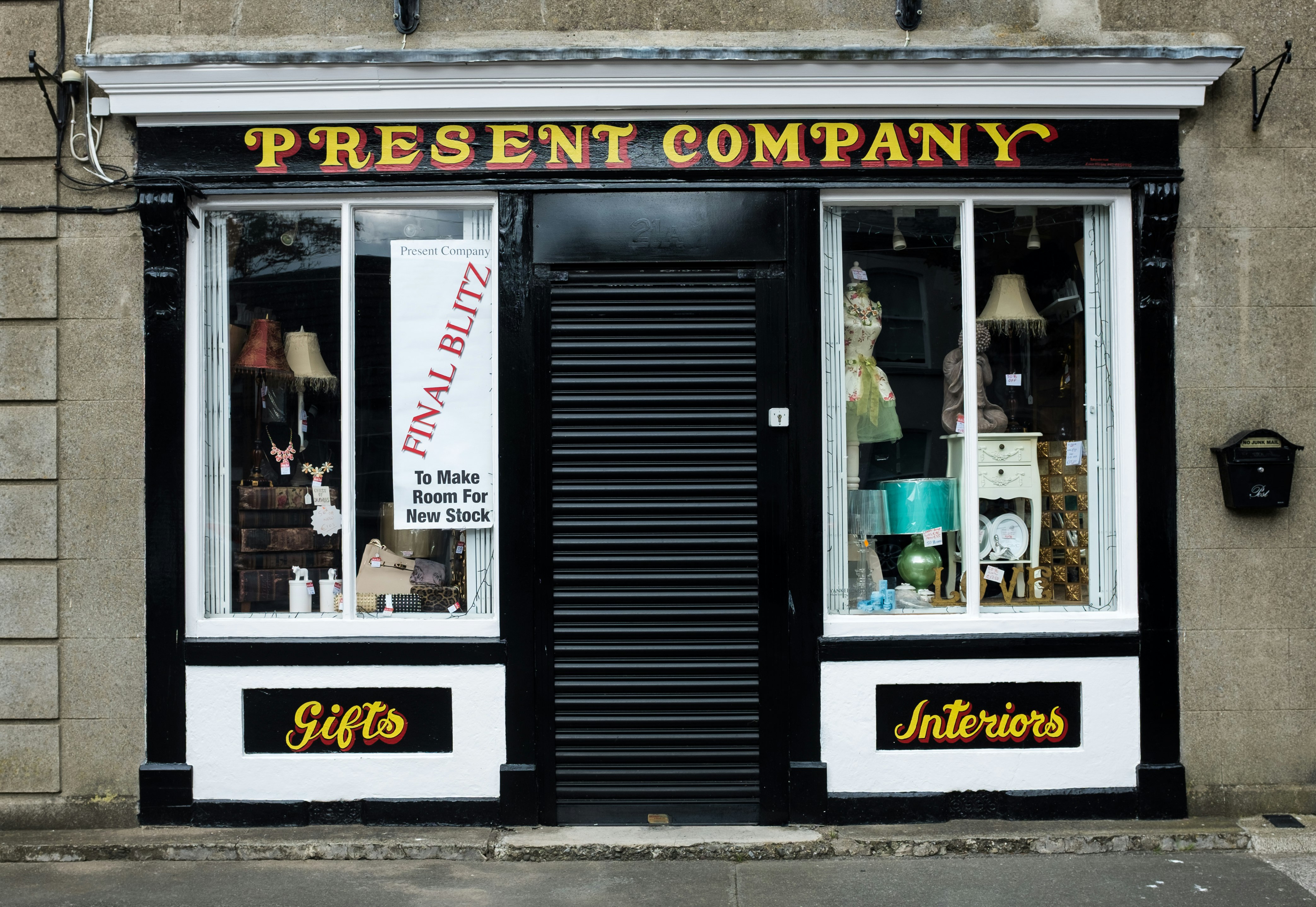 A nice example of a shop front in the seaside town of Skerries, Dublin. This photo was taken in July 2014. 