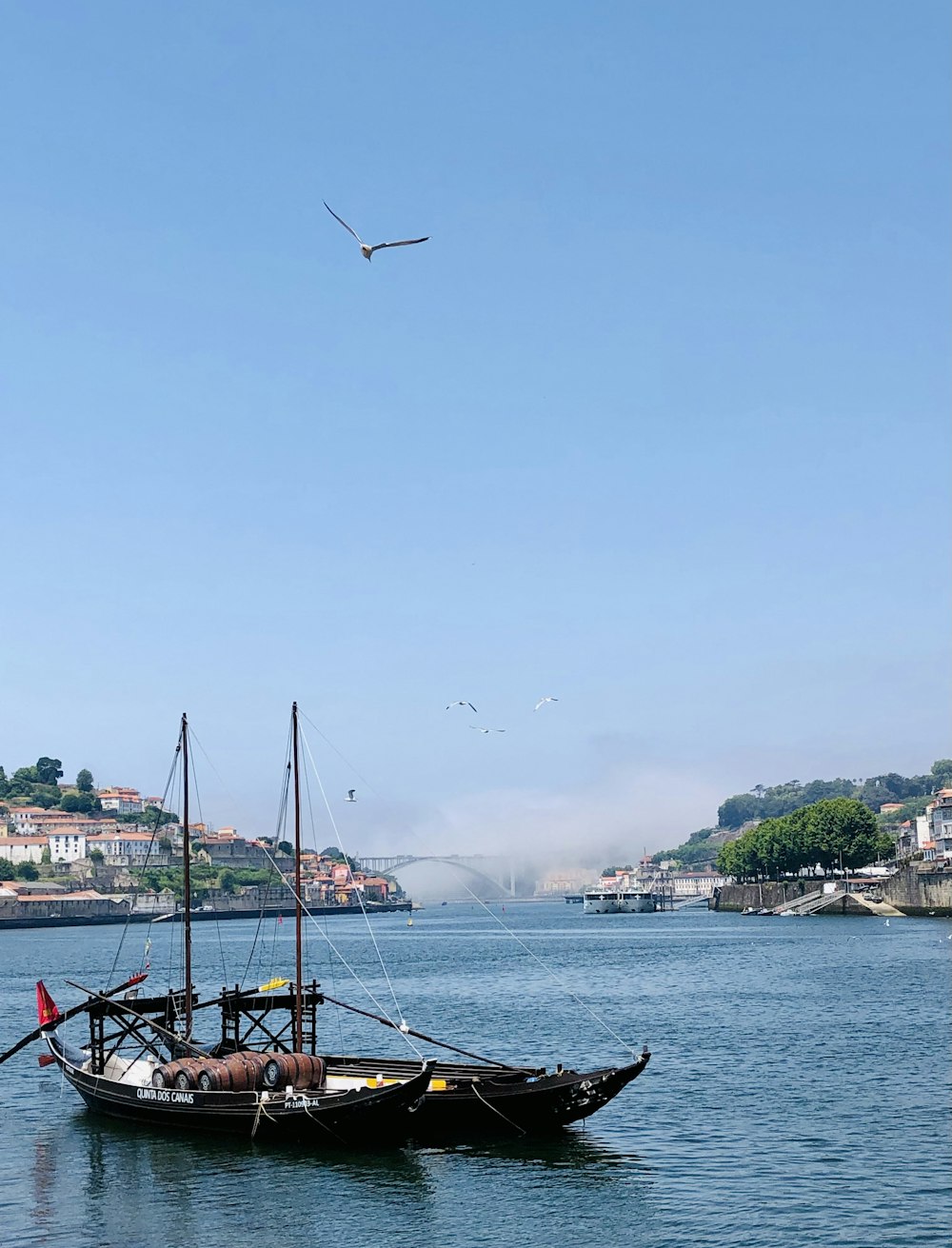 boat on water near city during daytime