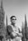 grayscale photo of man wearing sunglasses and crew neck t-shirt