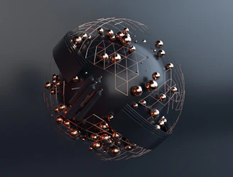 black and silver round ball