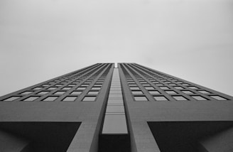 black and white concrete building