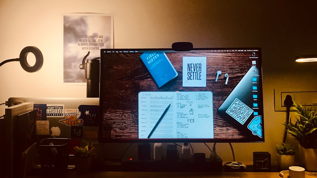 black flat screen computer monitor,