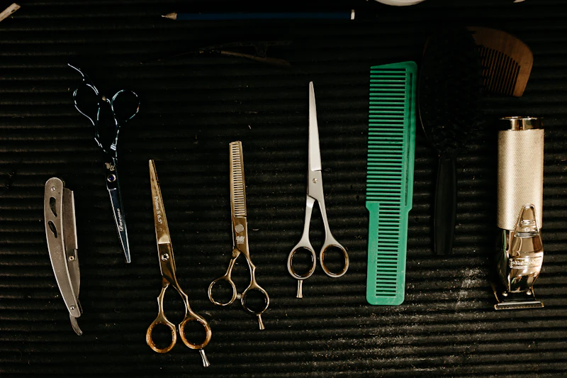 Grooming tools laid out