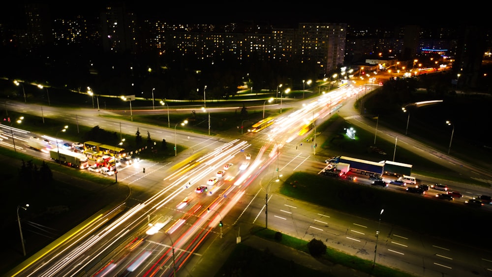 cars on road during night time