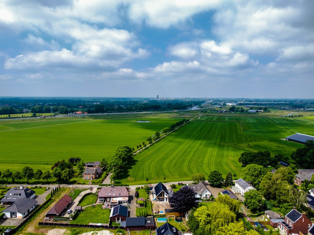 aerial view of green grass field during daytime