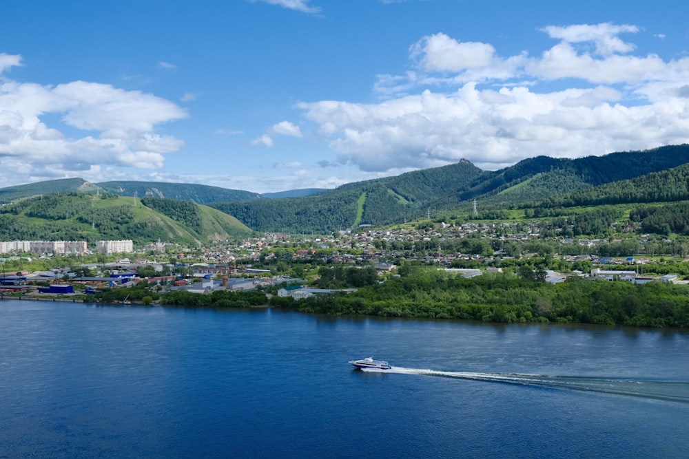 green trees on mountain beside body of water during daytime